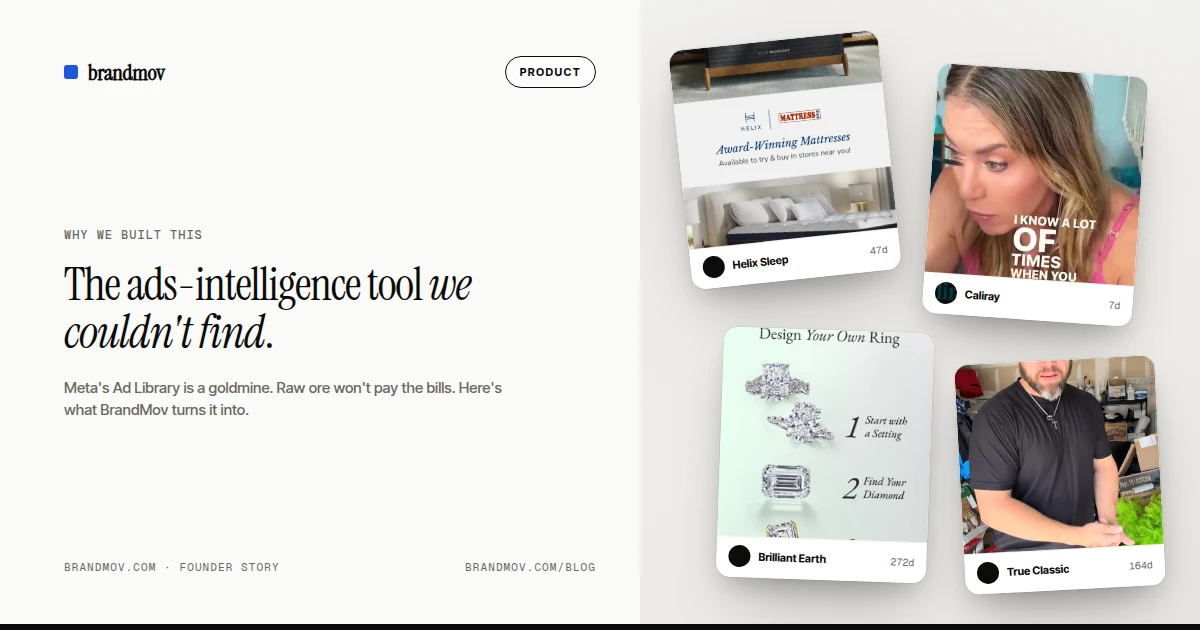 The ads-intelligence tool we couldn't find, so we built it
